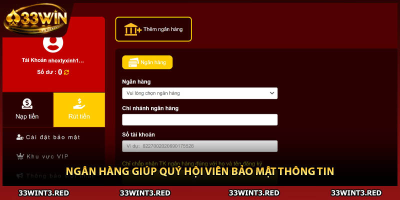 Ngân hàng giúp quý hội viên bảo mật thông tin
